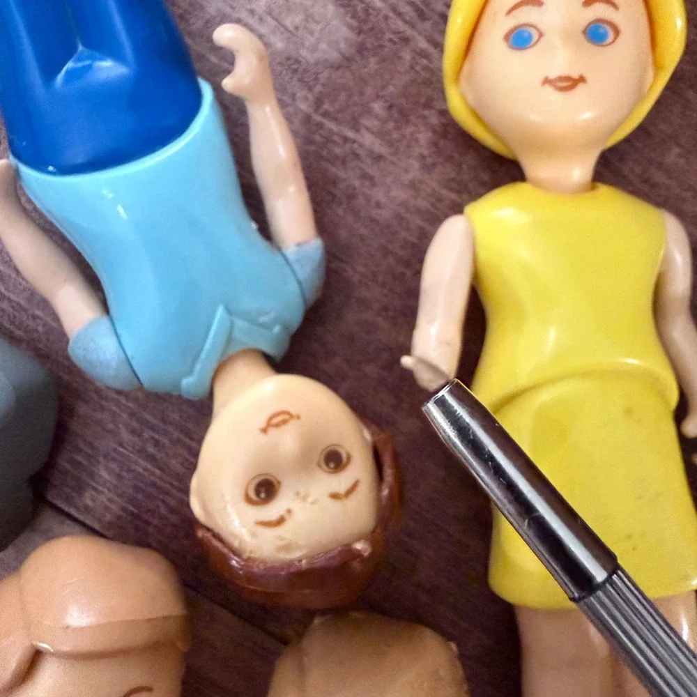 Fisher Price Little People Dollhouse Figures Lot Horse Cat Babies 11pc Vintage